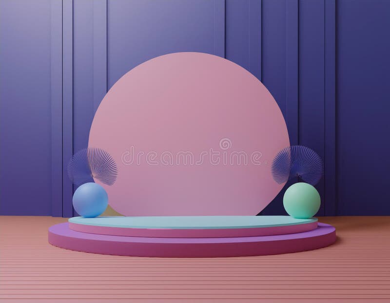 Elegancki model podium 3d umożliwiający zaprojektowanie minimalnej koncepcji pokazowej produktu ilustracji