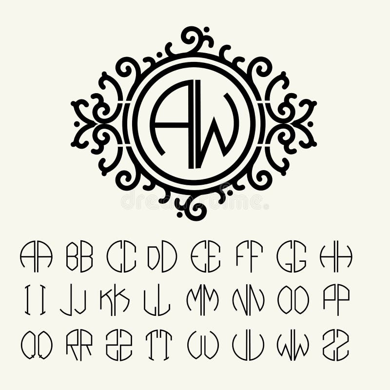 Elegancki pełen wdzięku monogram w wiktoriański stylu ilustracji