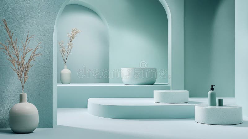 Elegancki projekt wnętrza łazienki Terene Spa royalty ilustracja