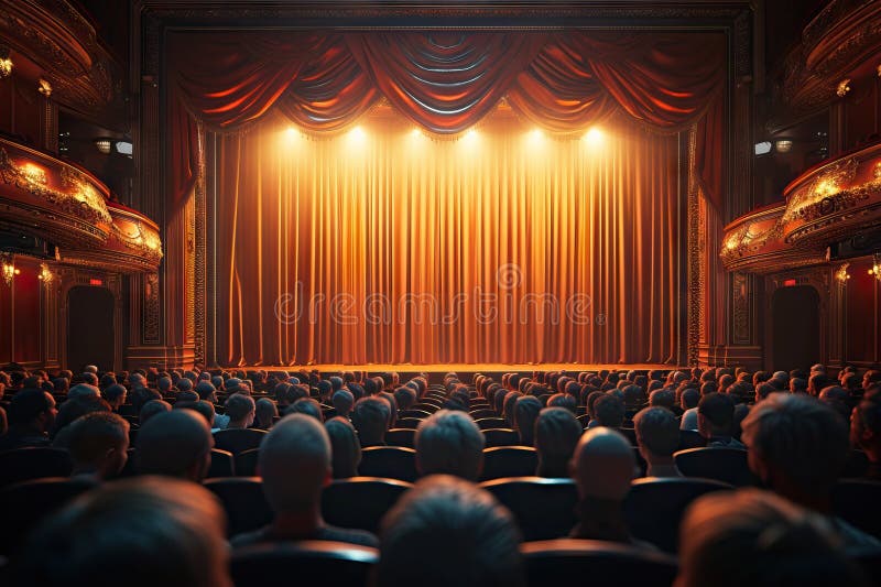 Elegancki teatr klasyczny gotowy do rozpoczęcia show. ai generatywne ilustracji