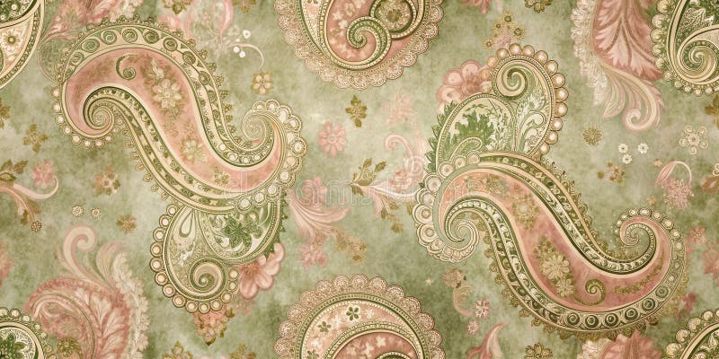 Elegancki wzorzec paisley z vintage elementów kwiatowych i ozdobić wiry na teksturowanym tle. ilustracja wektor