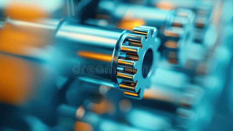 Eleganckie ramiona robotyczne łączące metalowe elementy zdjęcie royalty free