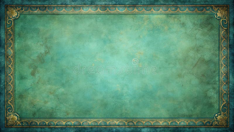 Eleganckie tło telenowe z ozdobną złotą ramką idealną do projektów vintage design. Generacyjna AI ilustracja wektor
