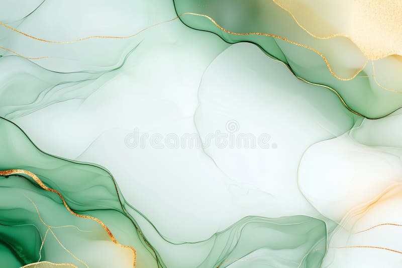 Elegant abstract background with fluid green and gold waves Modern artistic design perfect for projects emphasizing creativity vector illustration