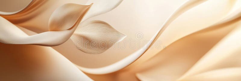 Elegant abstract beige background with overlapping leaf shadow layers, soft gradients, and a sunlit atmosphere stock photography