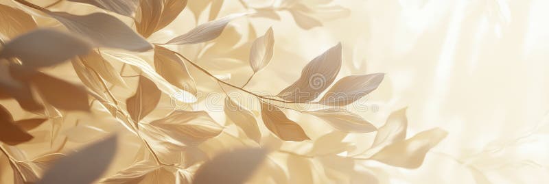 Elegant abstract beige background with overlapping leaf shadow layers, soft gradients, and a sunlit atmosphere stock images