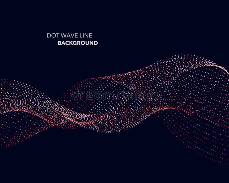A Elegant abstract vector dot wave line futuristic style background template stock illustration