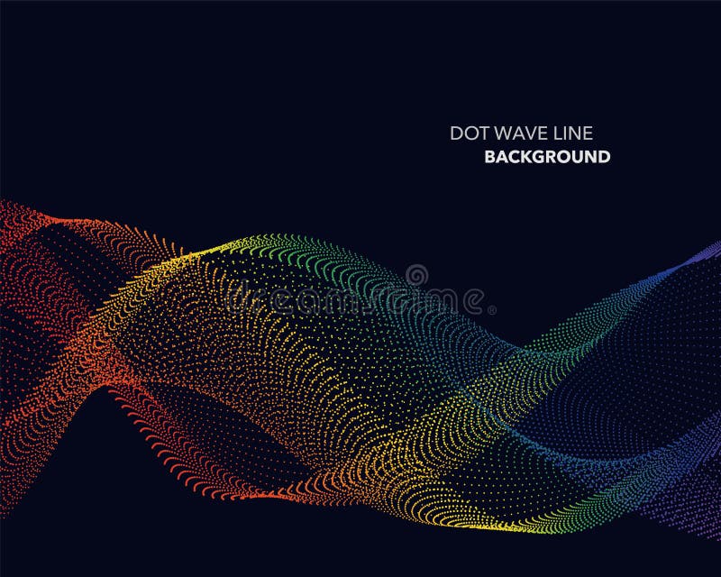 Elegant abstract vector spectrum rainbow gradient wave dot line stock illustration