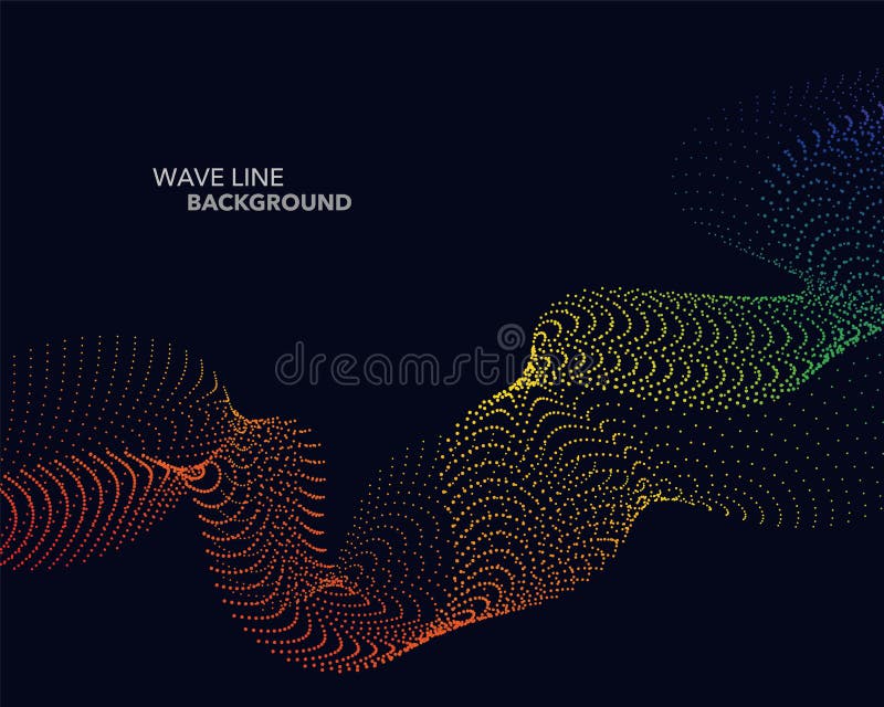Elegant abstract vector spectrum rainbow gradient wave dot line futuristic style background