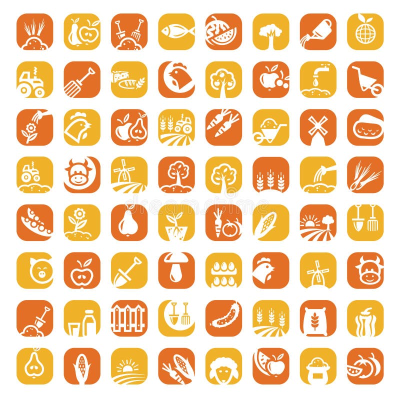 Big color farm icon set