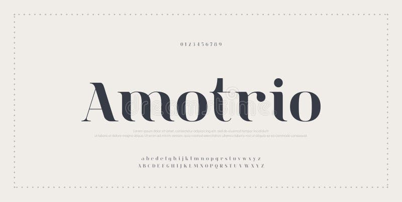 Elegant alfabet lettertype en -nummer. klassiek koperlettertype met minimale modeontwerpen. typografische doopvonten regelmatig in