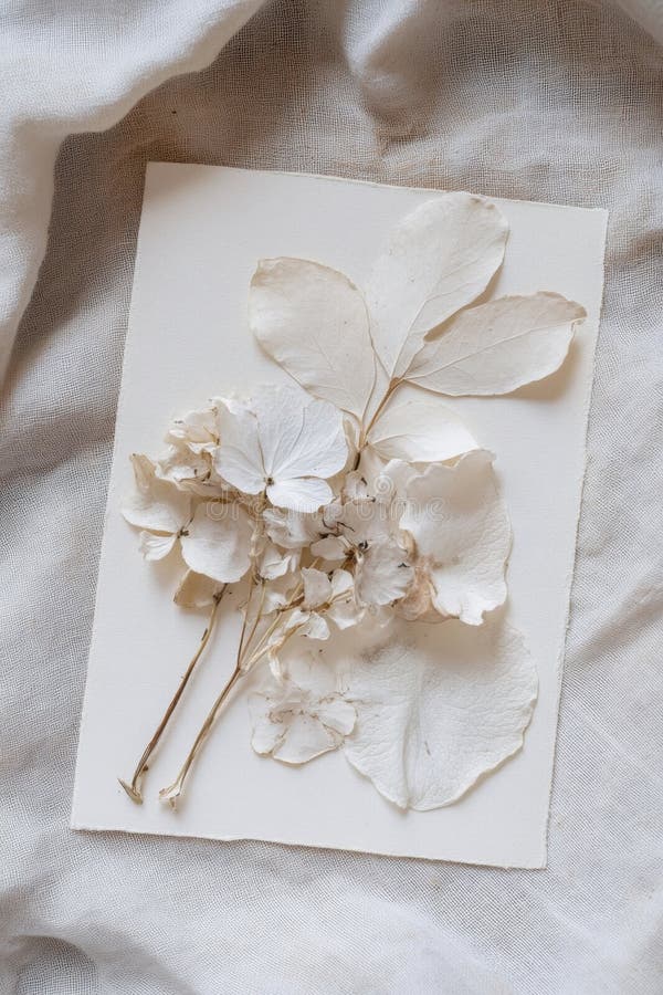 Elegant Arrangement of Pressed White Flowers