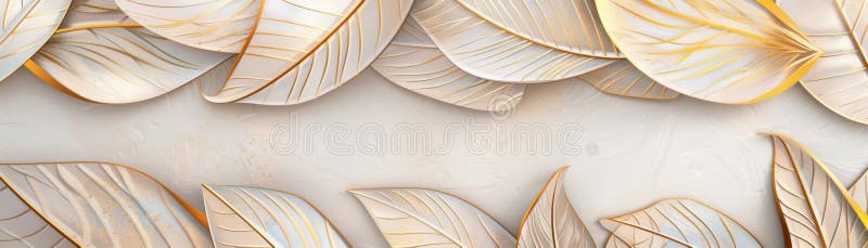Elegant bakgrund med gyllene blad placerade i en vågrät layout som visar en minimalistisk och elegant design som är lämplig för. Elegant bakgrund med gyllene blad placerade i en horisontell layout med en minimalistisk och stilfull design som är lämplig för olika användningsområden för generativ ai
