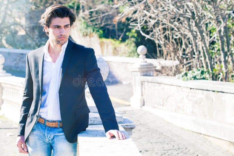 Elegant beautiful business pensive man stock photo Elegant beautiful business pensive man stock photo