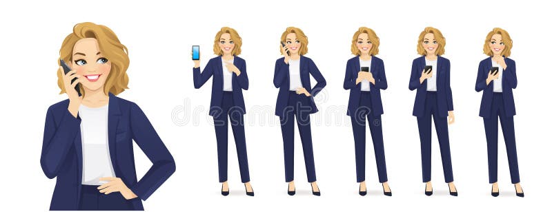 Elegant beautiful business woman with phone