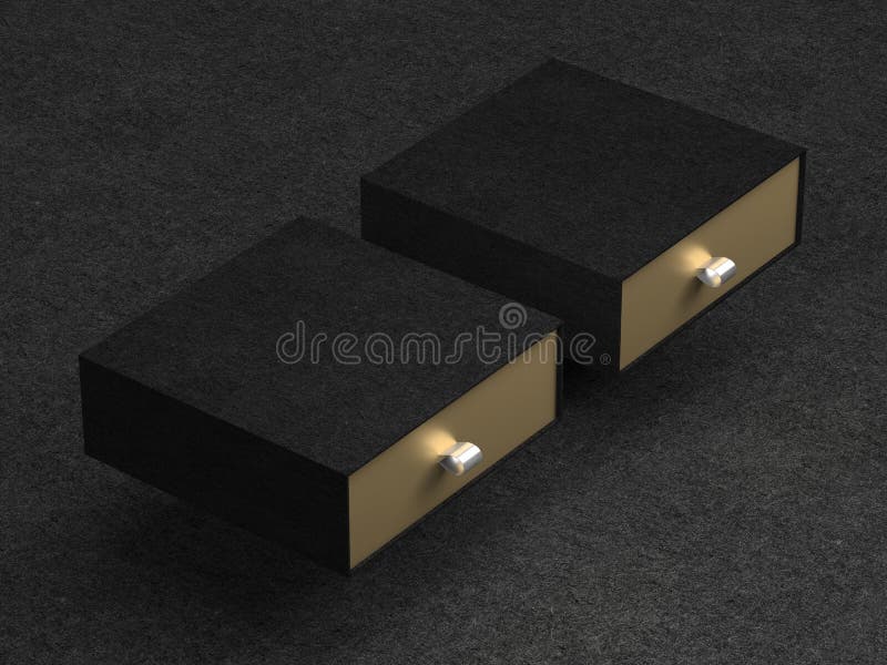 Download Elegant Black And Gold Gift Box Mockup On Black Background ...