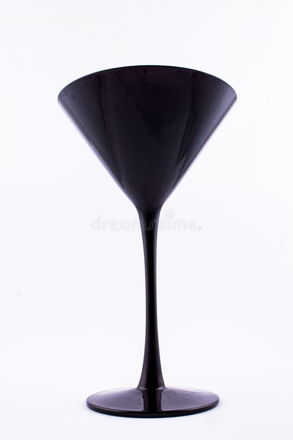 Elegant Black Martini Glass Isolated on White Background Stock Image