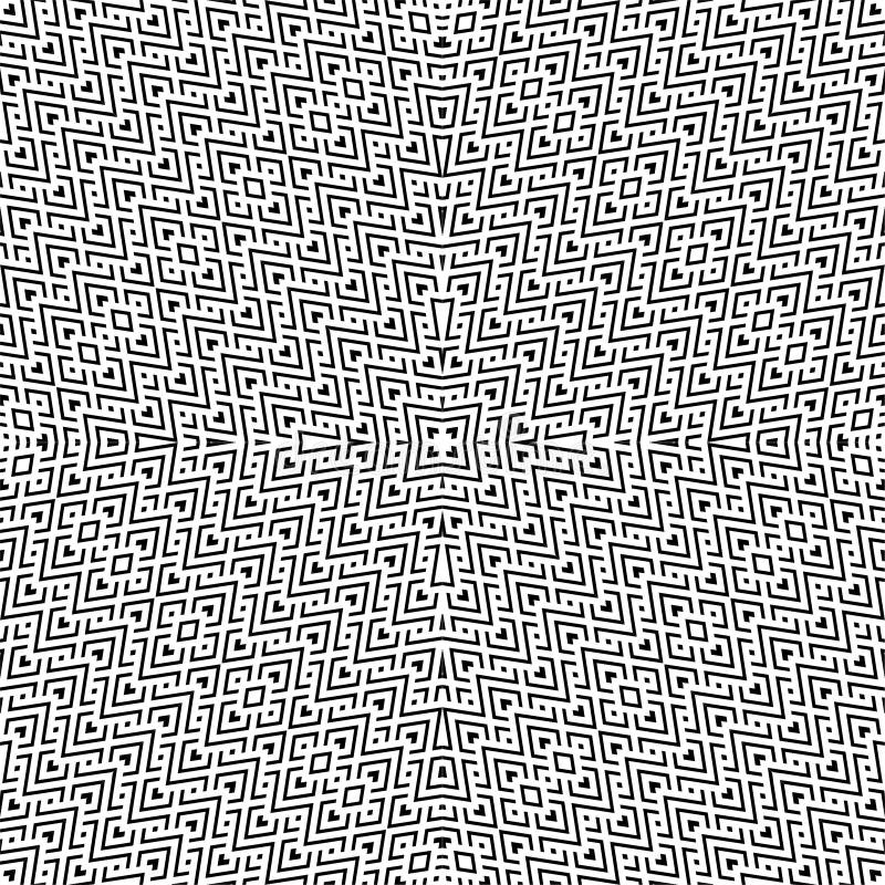 An Elegant Black And White Vector Pattern, Geometric Square Tile Stock