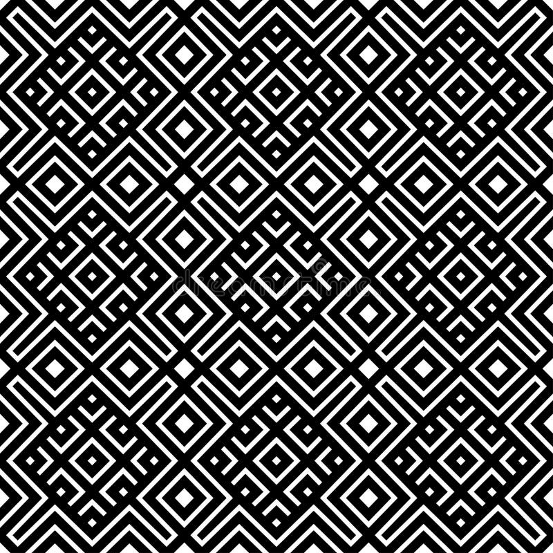 An Elegant Black and White Vector Pattern, Geometric Square Tile Stock