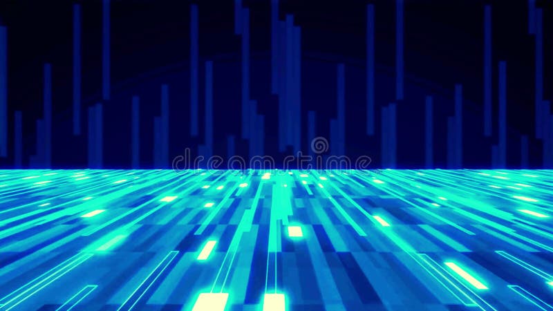 Blue Technology Background 4K Animation for Professional Applications vector illustration