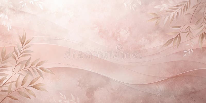 Elegant Blush Pink Abstract Background med delikat Branch-information. Generativ AI stock illustrationer