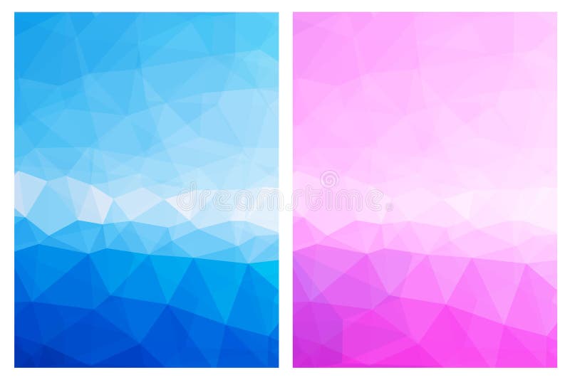 Elegant blå rosa abstrakt vektorbakgrundsuppsättning stock illustrationer