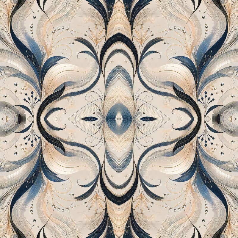 Elegant Botanical Abstract Seamless Pattern AI generate vector illustration