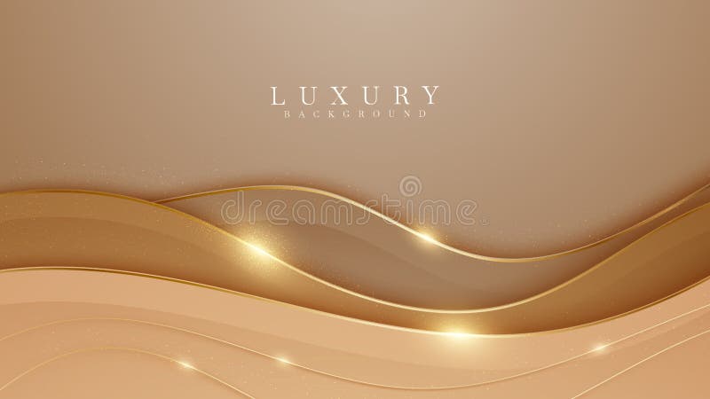 Elegant Brown Shade Background with Line Golden Elements. Realistic Luxury  Paper Cut Style 3d Modern Concept Stock Vector - Illustration of  decoration, curves: 212669638