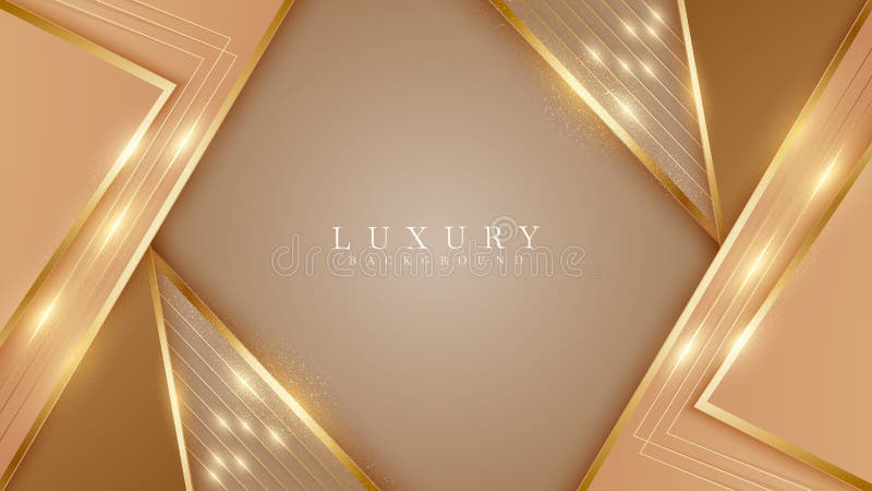 Elegant Brown Shade Background with Line Golden Elements. Realistic Luxury  Paper Cut Style 3d Modern Concept Stock Vector - Illustration of  decoration, brown: 212671605