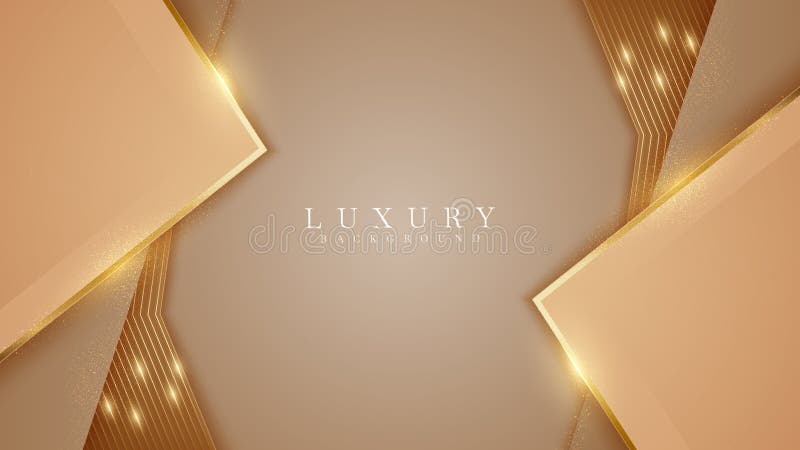 Elegant Brown Shade Background with Line Golden Elements. Realistic Luxury  Paper Cut Style 3d Modern Concept Stock Vector - Illustration of glow,  frame: 212775638