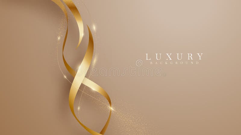 Elegant Brown Shade Background with Line Golden Elements. Realistic Luxury  Paper Cut Style 3d Modern Concept Stock Vector - Illustration of flow,  gold: 212778566