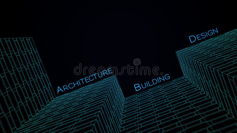 Elegant business card for an architect. Abstract Vector illustration. 3d architectural background for banner, booklet, poster.