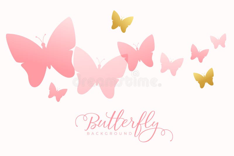 Elegant Butterflies Swarm Decorative Pastel Background Vector ...