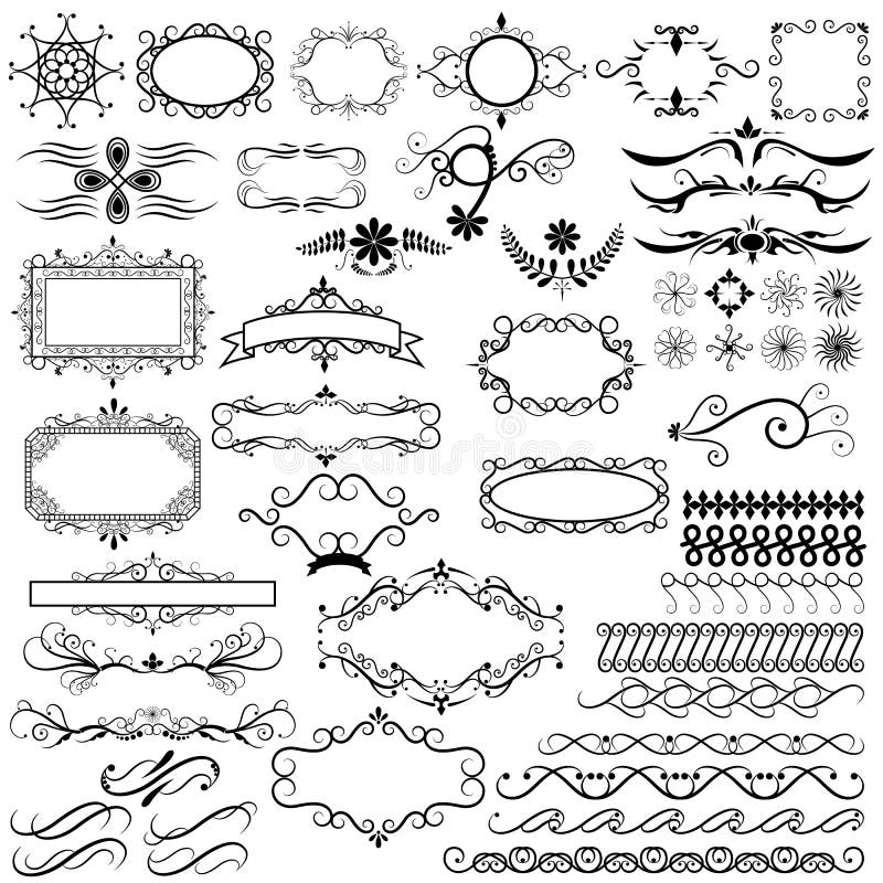 Elegant calligraphy design elements for designing vector illustration