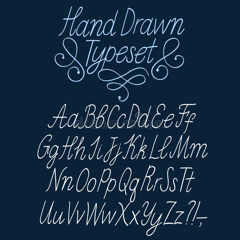 Elegant calligraphy vector font vector illustration