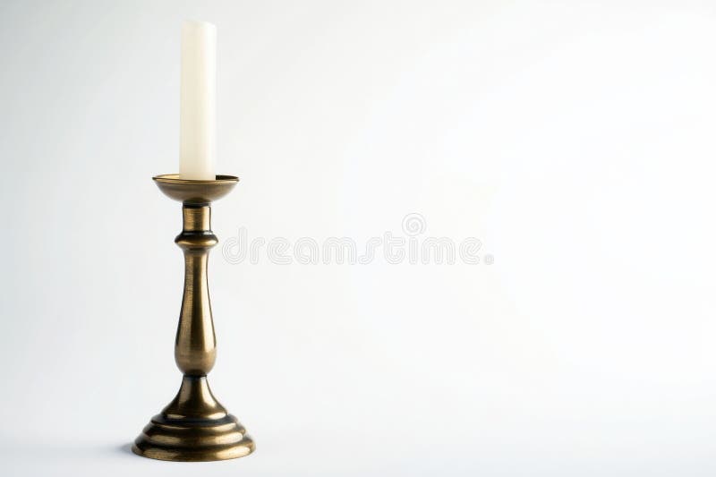 Elegant candlestick holder showcasing minimalistic design against a pristine white backdrop with stunning sharp details royalty free stock images