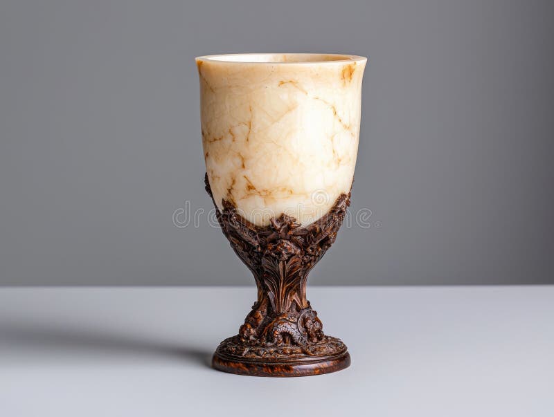 Elegant carved goblet on a white background vector illustration