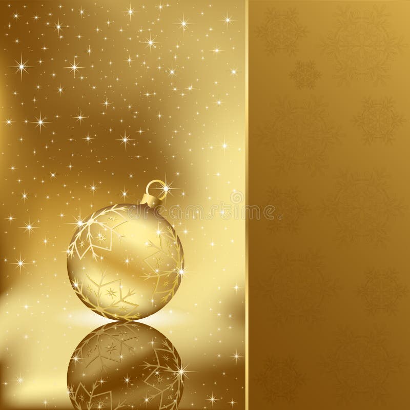 Elegant christmas background with golden ball
