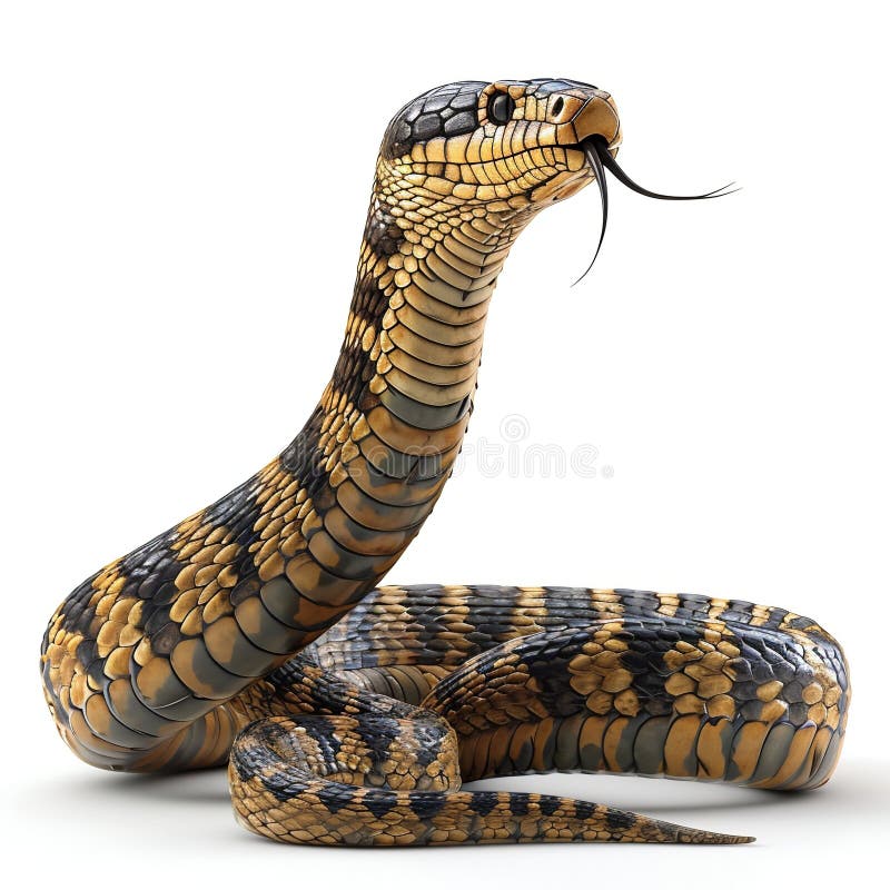 Elegant Cobra Snake Isolated on White. Generative Ai Stock Illustration ...