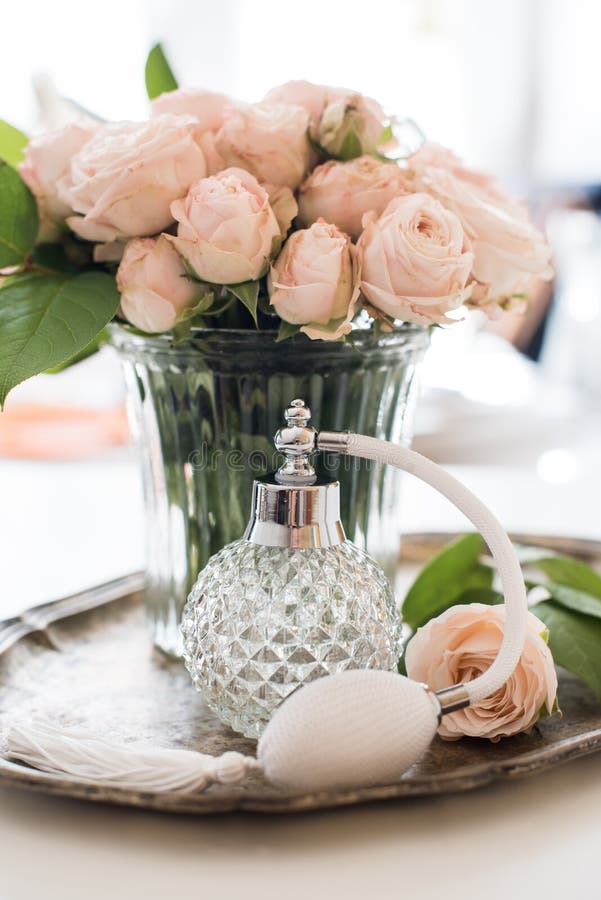 Elegant composition retro style, vintage perfume bottle royalty free stock photography Elegant composition retro style, vintage perfume bottle royalty free stock photography