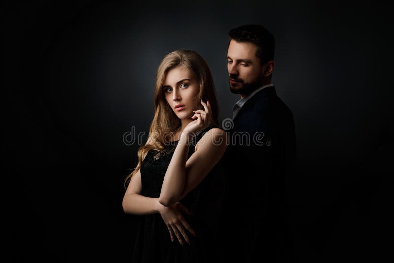 Elegant Couple on Black Background. Stock Photo - Image of glamour, luxury:  168711242