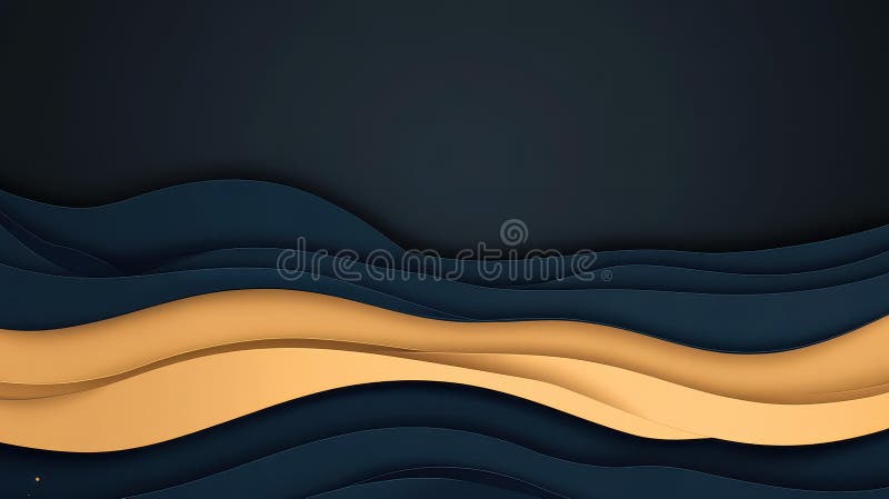 Elegant dark blue and gold abstract background perfect for business presentations, featuring modern textures and ample space for stock illustration