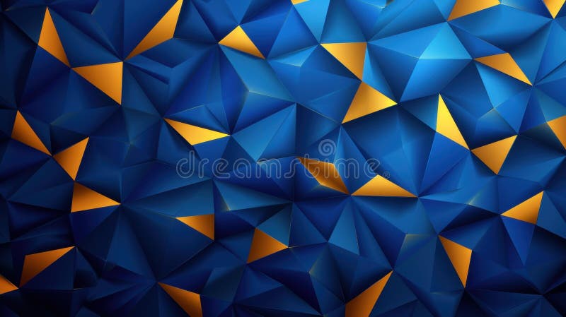 Elegant dark blue luxury abstract background with gold lighting lines and geometric triangles pattern royalty free illustration