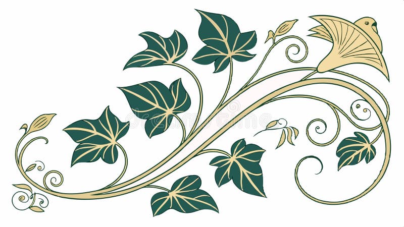 Elegant decorative border design with swirling leafy vines vector design Generative AI royalty free illustration