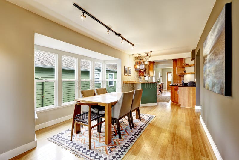 Elegant dining table set in kitchen room