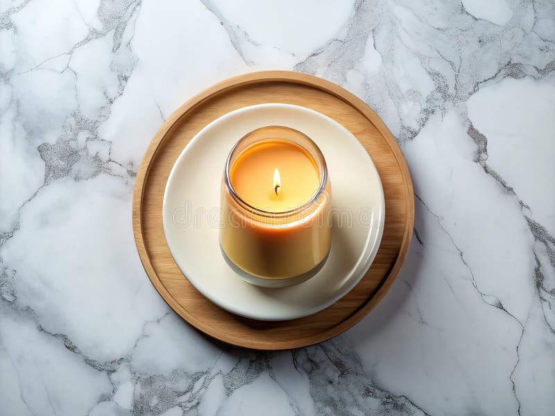 Elegant EcoLuxe Marble Candle Jar En utdragsdel för din hemdepå stock illustrationer