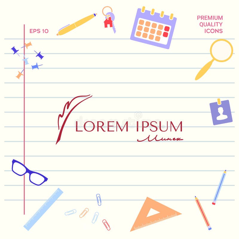 Elegant embleem met Vulpen vector illustratie Elegant embleem met Vulpen vector illustratie