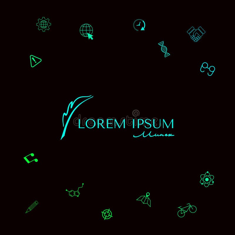 Elegant embleem met Vulpen stock illustratie Elegant embleem met Vulpen stock illustratie