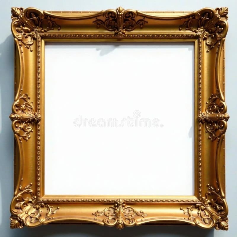 Elegant empty ornate frame showcasing blank canvas, perfect for artistic visuals , empty, retro royalty free illustration