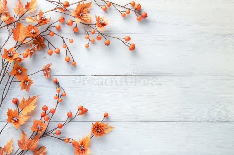Autumn Orange Arrangement on Wood Autumn Orange Arrangement on Wood